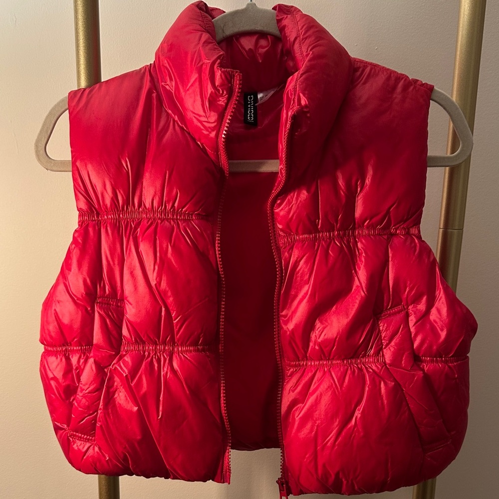 H&M Bright Red Quilted Puffer Vest for Kids